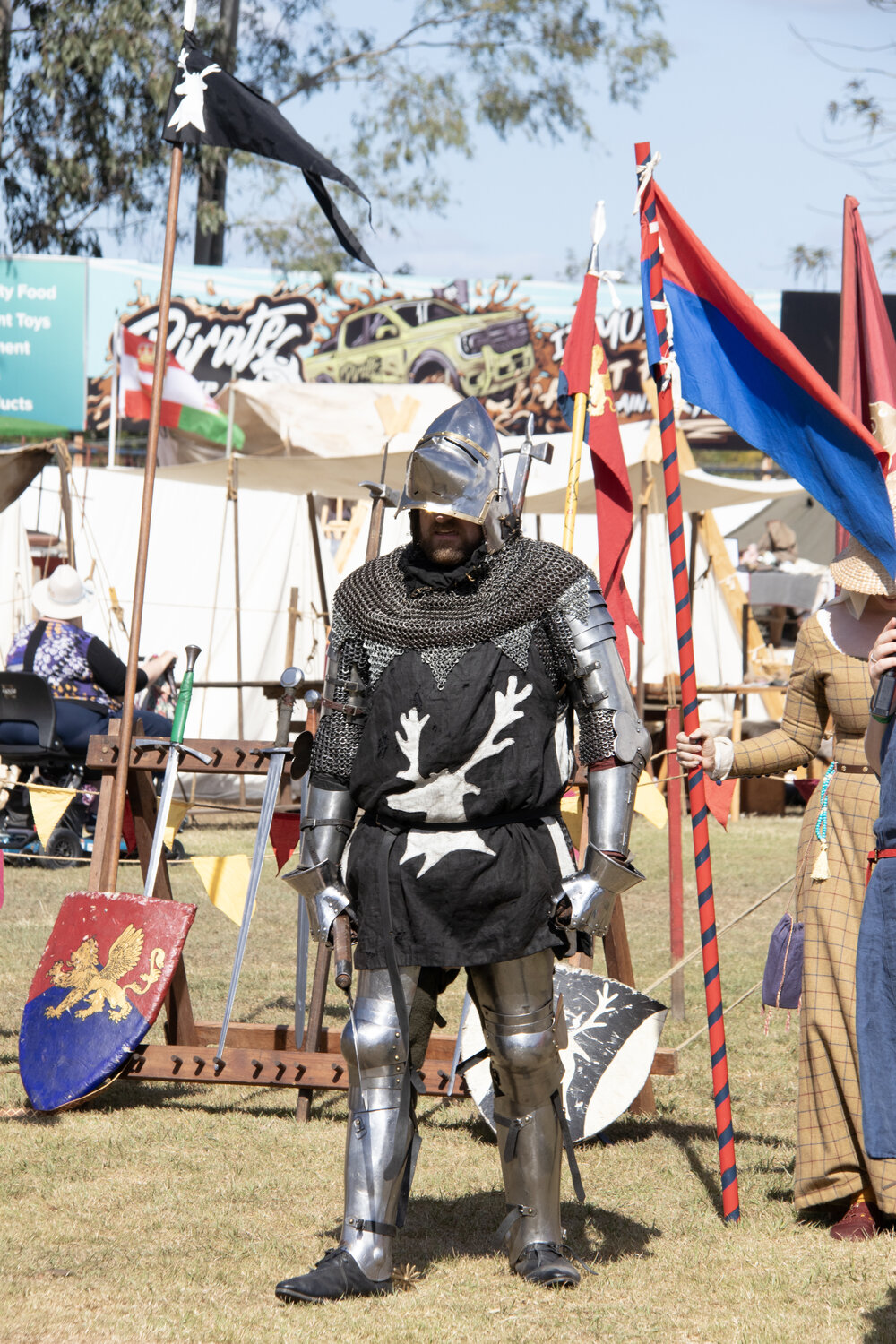 Companie Draco Routiers demonstration at History Alive, at Galvanized, Ipswich Showgrounds, Ipswich, September 2026