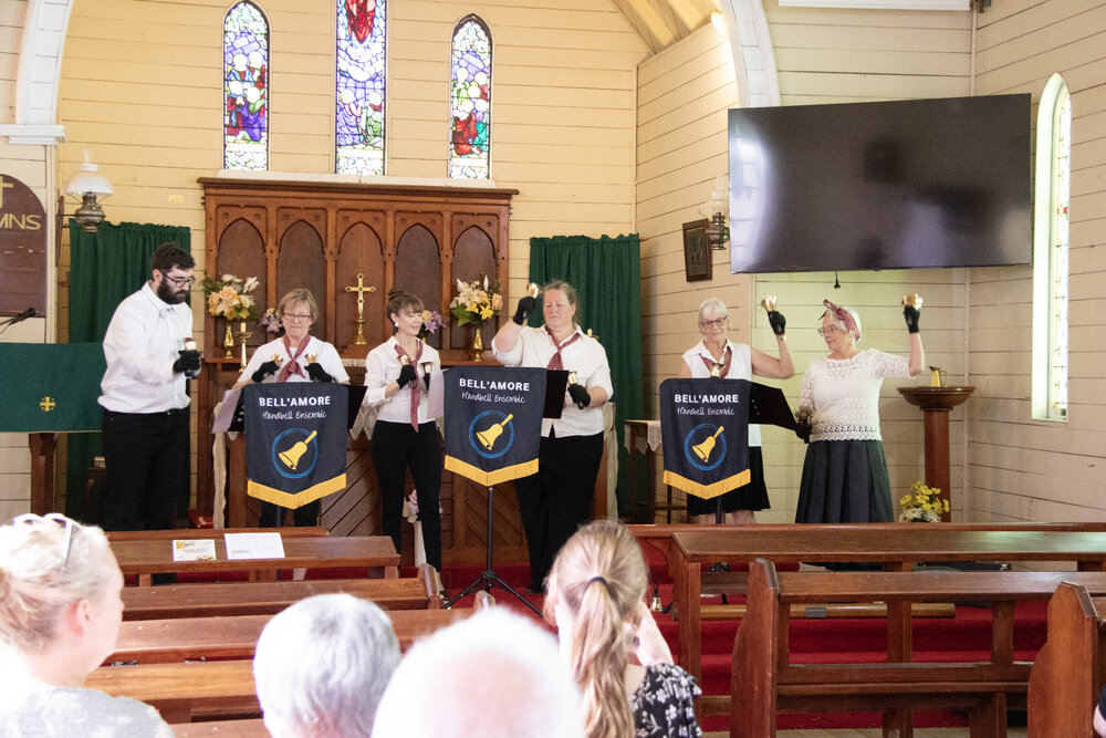 Bell'Amore, Handbell Ensemble from Toowoomba, performing at the Marburg Meander, event held as part of Galvanized: A Festival of Heritage, Marburg, Ipswich, September 2026