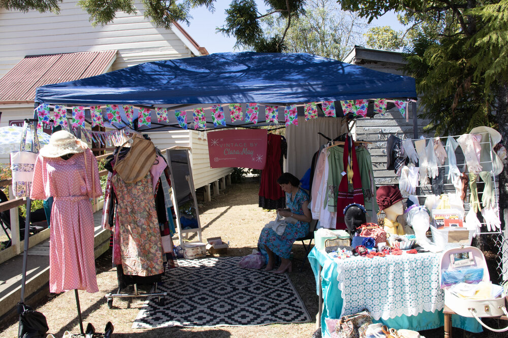 Vintage by Clara May stall at the Marburg Meander, event held as part of Galvanized: A Festival of Heritage, Marburg, Ipswich, September 2026
