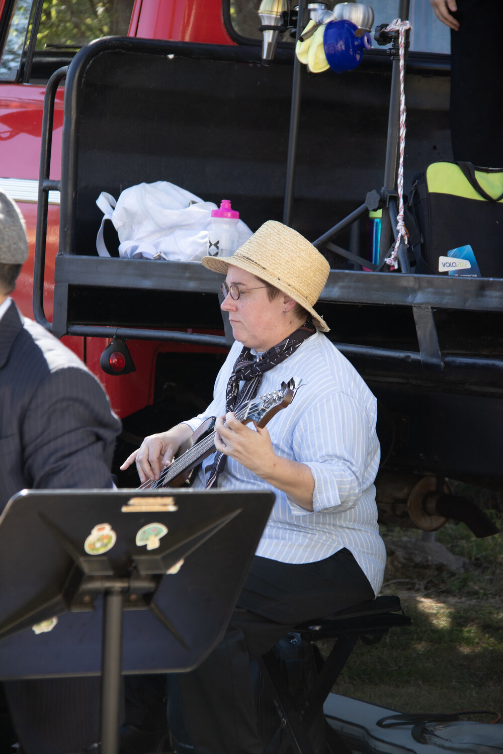 Ipswich City Big Band bassist performing at the Marburg Meander, event held as part of Galvanized: A Festival of Heritage, Marburg, Ipswich, September 2026