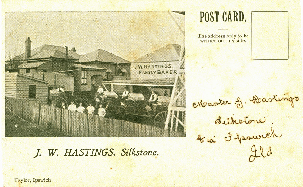 J W Hastings Family Baker, postcard, Silkstone, Ipswich, 1920s