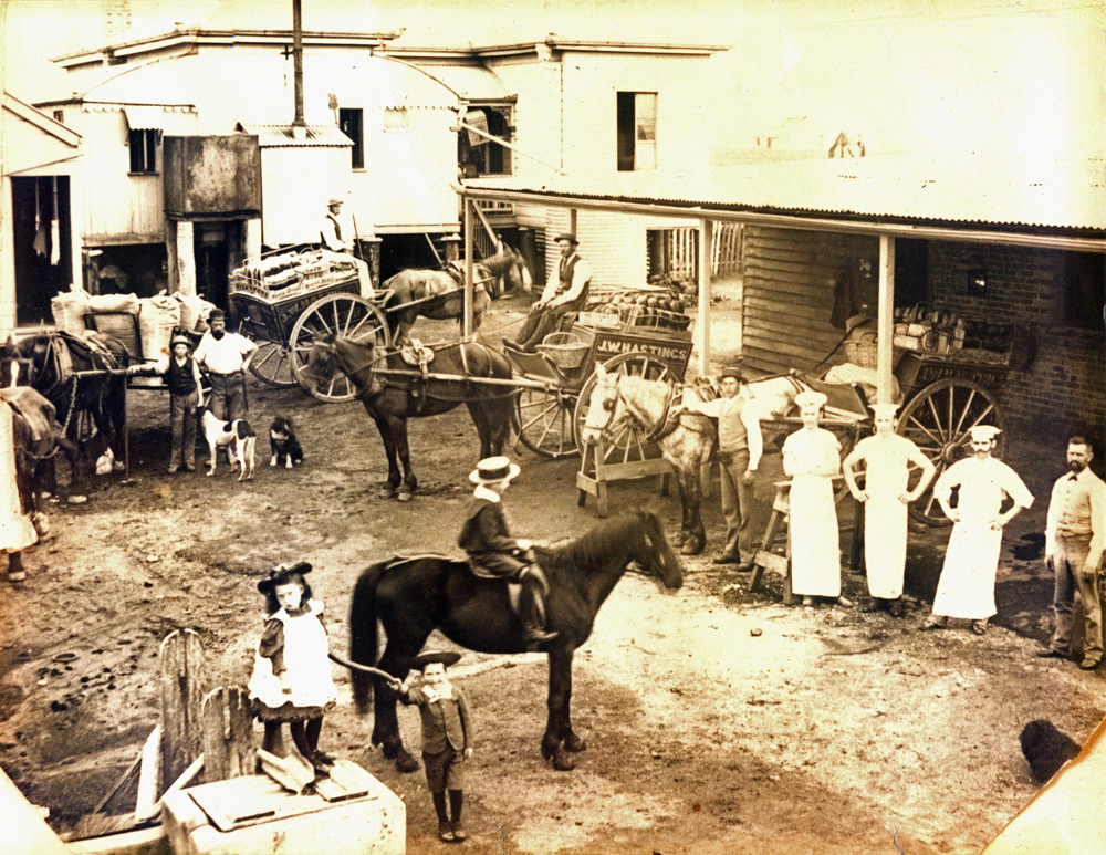Hastings Bakery at back of home at Blackstone and South Station Roads, Silkstone, Ipswich, c.1894