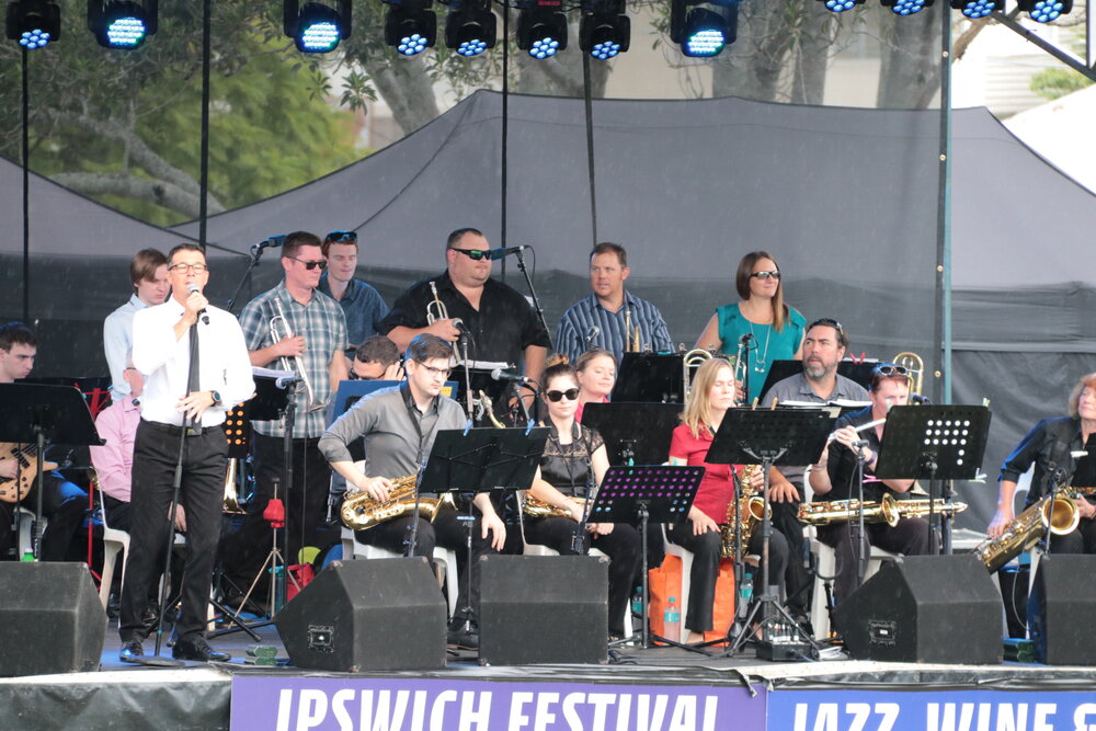Ipswich City Big Band performing at Jazz Wine &amp; Blues, part of the Ipswich Festival, April 2018