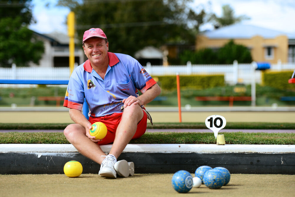 Steve Bell of Swifts Bowls Club won a team fours state title, Ipswich, 24 May 2013