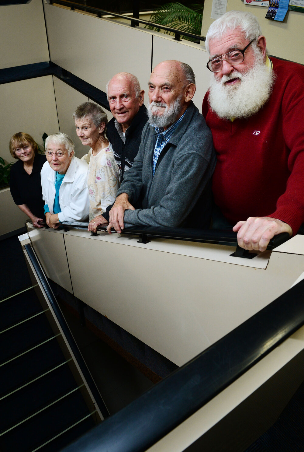 Members of the above 60's discussion group from left, Betty Adams, Frances Kempen, Maureen Reinke, Les Wynne, Les Stuart, and Bob Massey, Ipswich, 24 May 2013