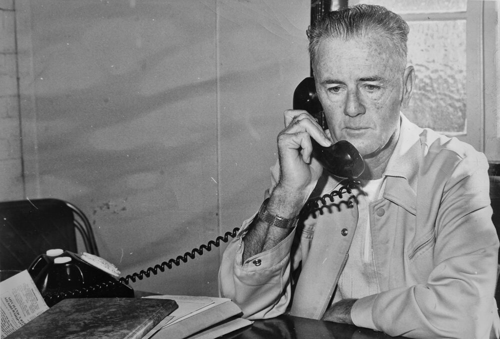 Charles 'Digger' Murphy working for the Queensland Mining Union, Ipswich, late 1960s 
