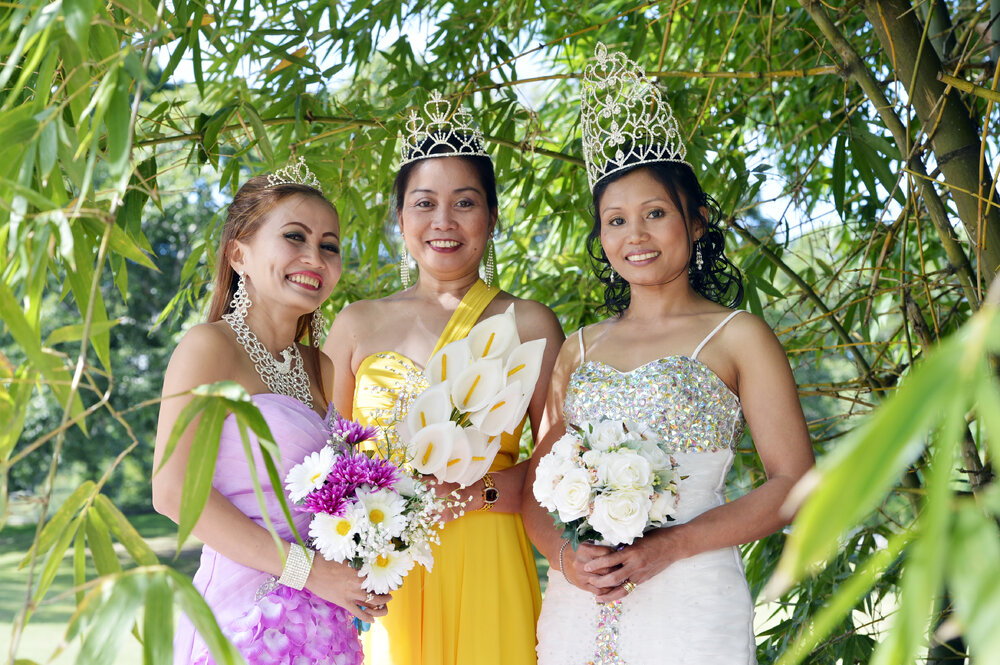 Jeanette Hermanns as the Queen of Love, Flora Flynn as the Queen of Hope and Chony Moore as the Queen Helena ahead of the upcoming Filipino Barrio Fiesta, Ipswich, 11th May 2013