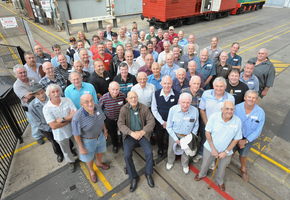 The Workshops Rail Museum hosted a reunion of former carriage builders, wagon builders and trimmers, North Ipswich, 11th May 2013