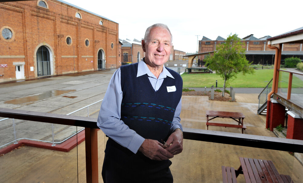 Bill McRea at the reunion of former carriage builders, wagon builders and trimmers hosted by the Workshops Rail Museum, North Ipswich, 11th May 2013
