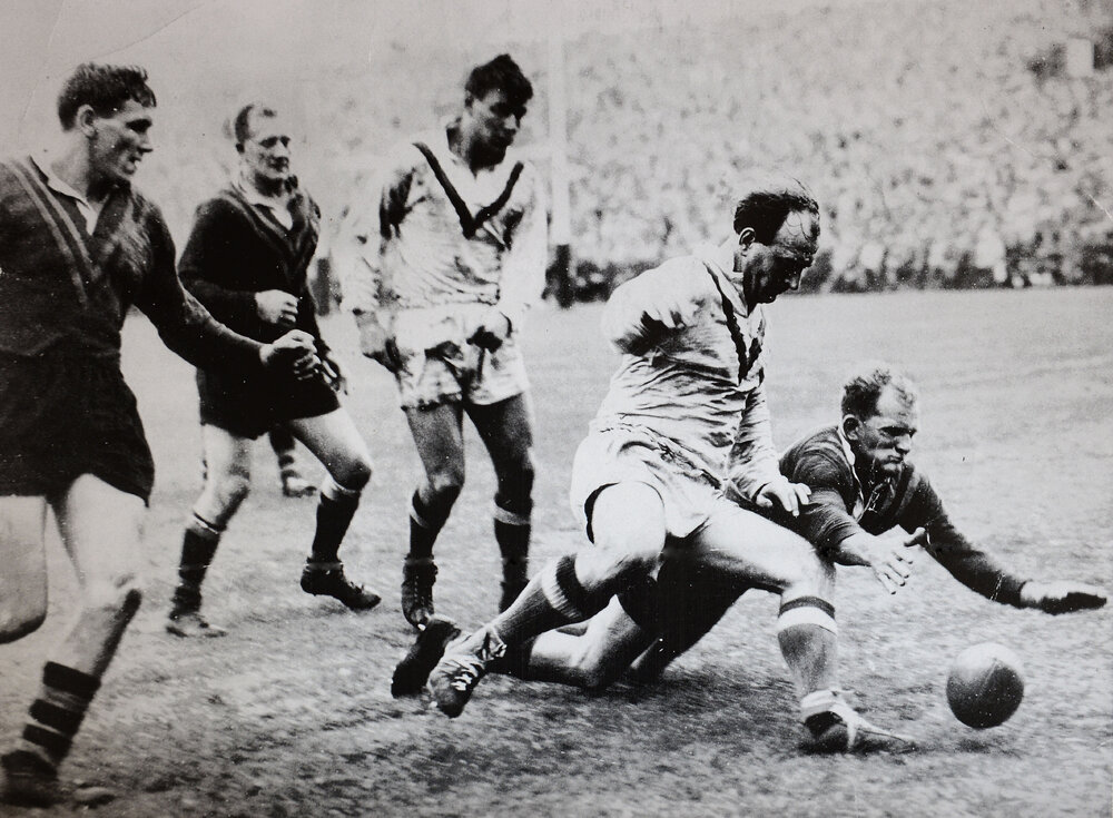 Gary Parcell  playing for Australian Kangaroos Rugby League team, 1959-1962