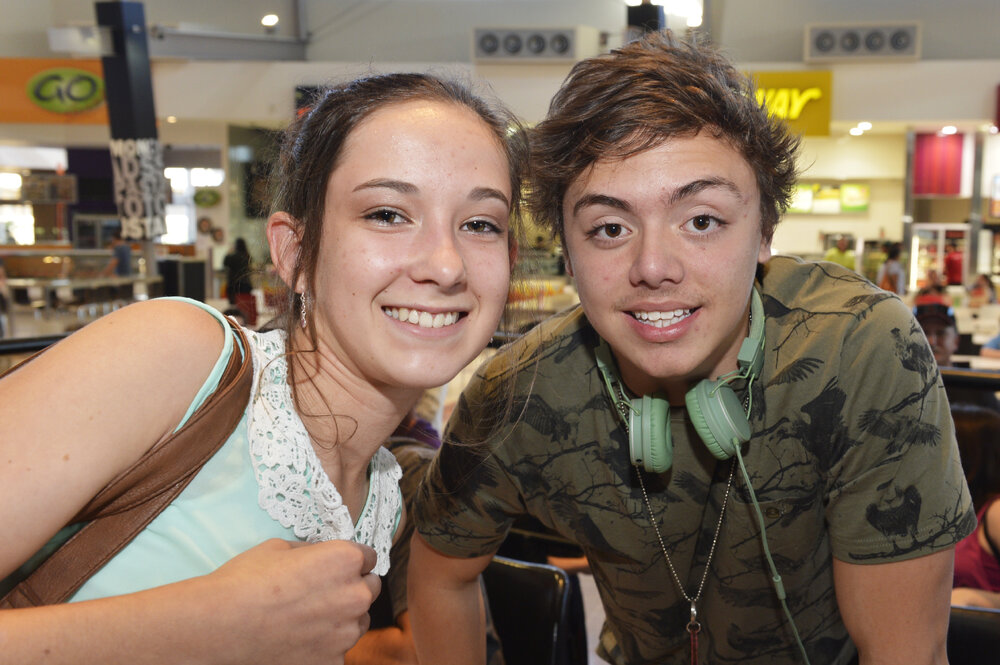 Hannah Neuendorf, 14, with Jayden Sierra from The Collective, Ipswich, 17 May 2013
