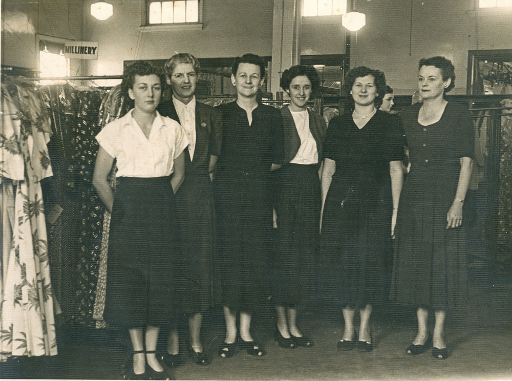 Bayard's showroom staff, Ipswich, 1955