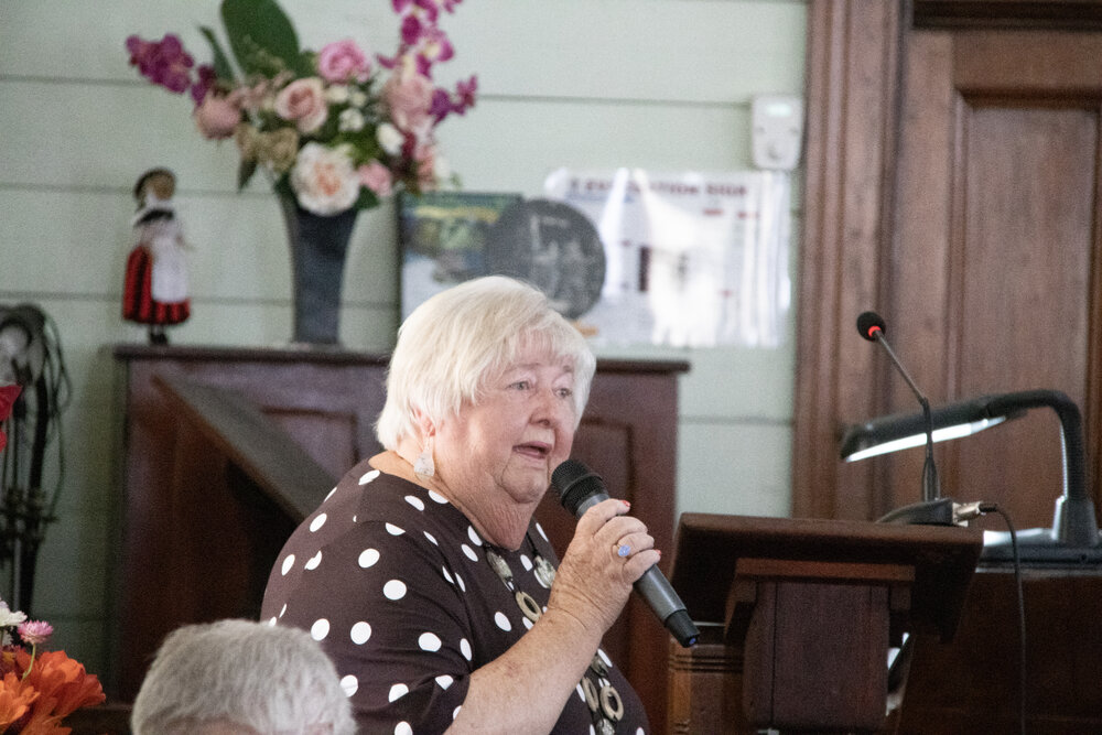 Christine Howden performing the solo "Cartref" at the 140th Anniversary service for the United Welsh Church, Blackstone, Sunday 4th October 2026