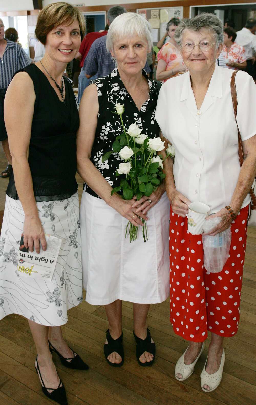 Heather Moore, Elaine Anscombe and Elizabeth Ball blue nursing service 50th, Ipswich, 6 February 2005 