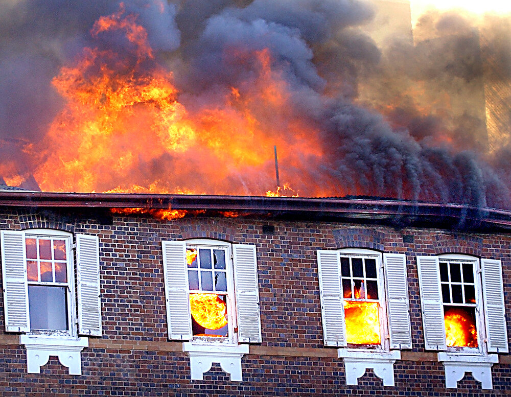 Fire at the Jubilee Building, Ipswich General Hospital, Ipswich, 6 February 2005 