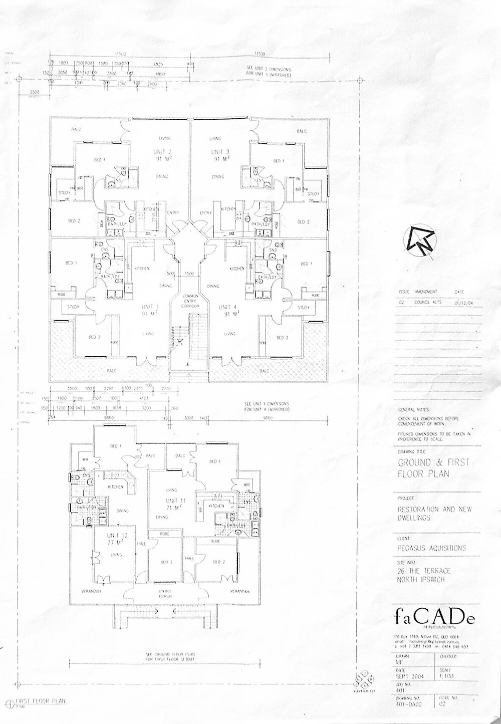 Proposed plan for unit development at The Terrace, no. 27, North Ipswich, 7 February 2005 