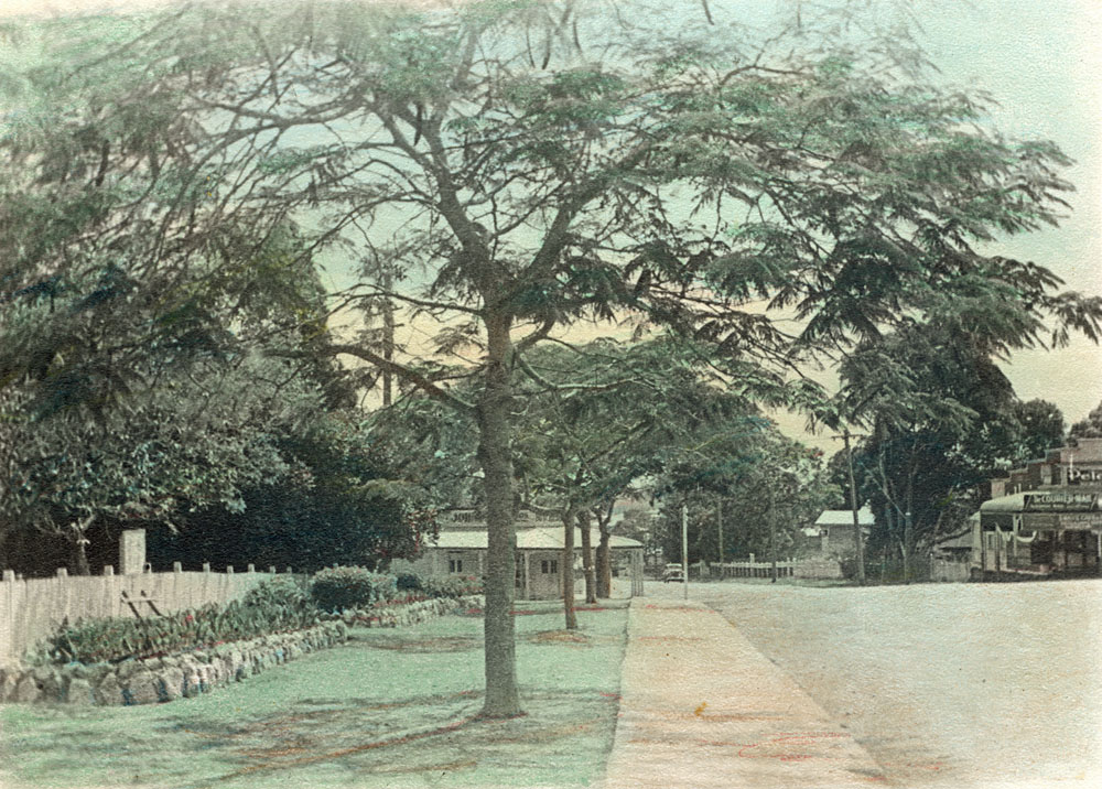 Fiveways, from Queen Victoria Parade looking towards Brisbane Road, Ipswich, 1940s