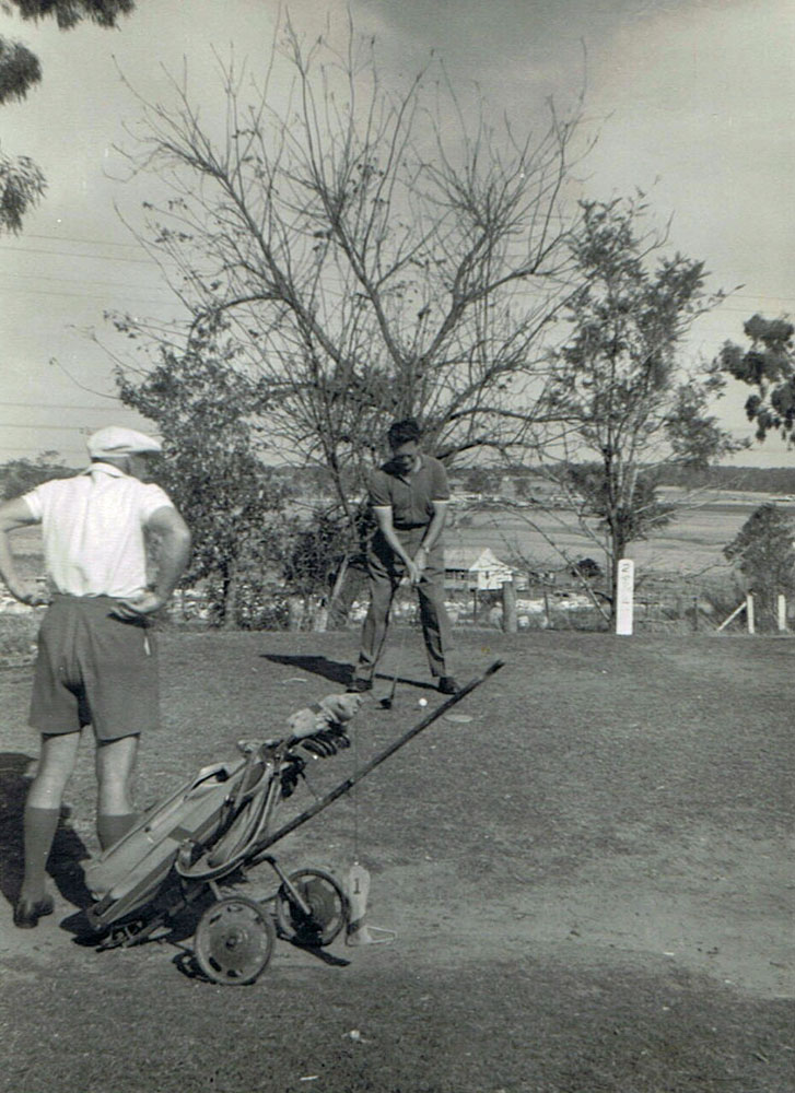 Golf players at Sandy Gallop Golf Club, Churchill, Ipswich, 1956 -1962