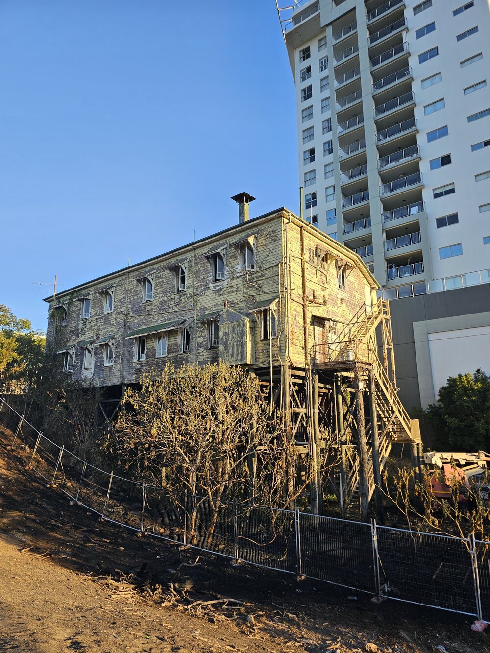 Commercial Hotel, after the grass fire, September 2026