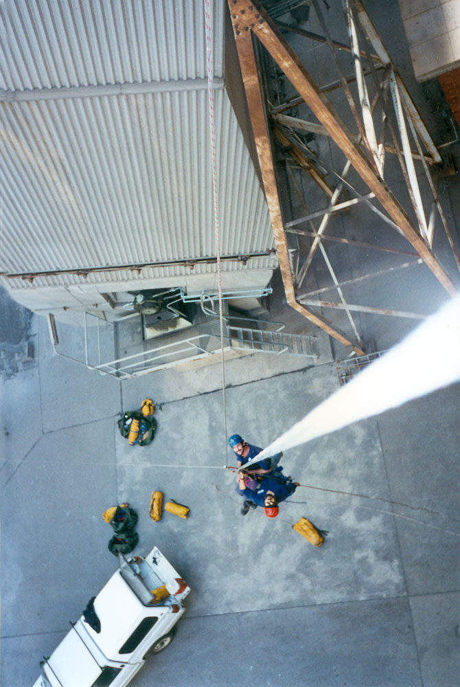 Rescue Team practice at Swanbank Power Station, Swanbank, Ipswich, 1995