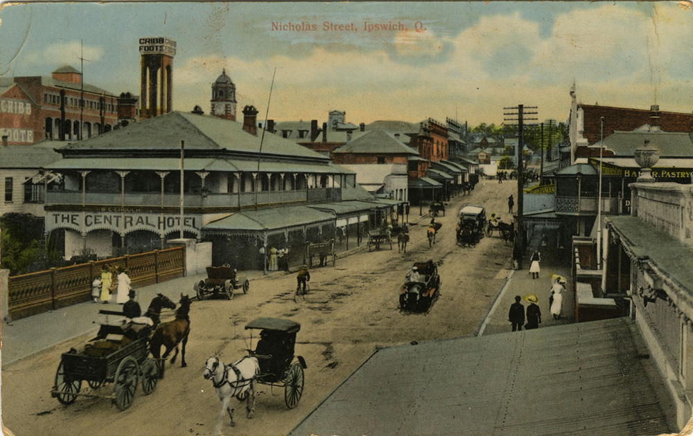 Nicholas Street, Ipswich, Queensland postcard, c.1915