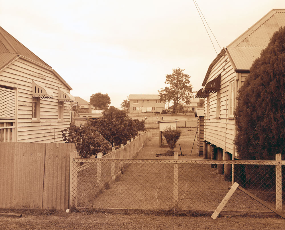 Side yard view of an unidentified house in Ipswich c.1979