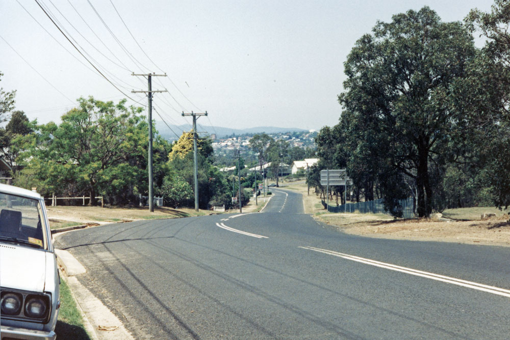 Waterworks Road streetscape, from Holdsworth Road, Brassall, Ipswich, 1991
