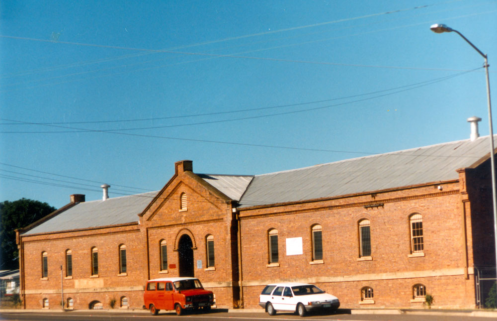 Old Railways Stores building that formed part of the Ipswich Railway Workshops and is now (2013) part of Riverlink Shopping Centre, North Ipswich, 1991