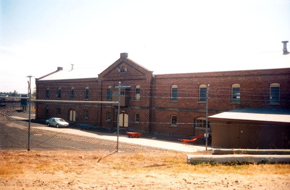 Old Railways Stores building that formed part of the Ipswich Railway Workshops and is now (2013) part of Riverlink Shopping Centre, North Ipswich, 1991