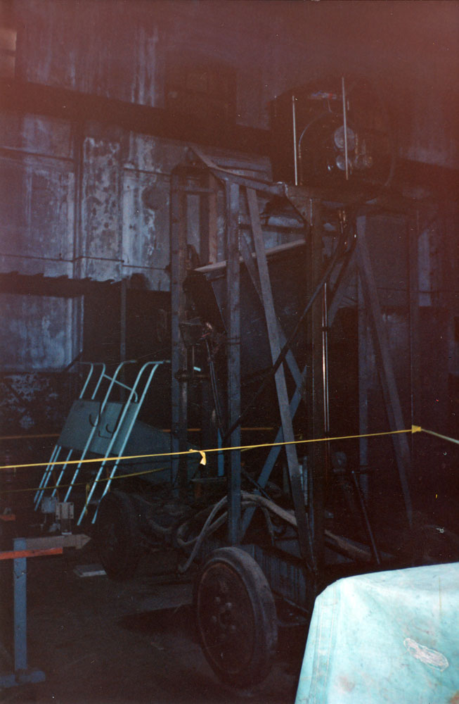 Mobile industrial spray set at the Ipswich Railway Workshops, North Ipswich, 1991