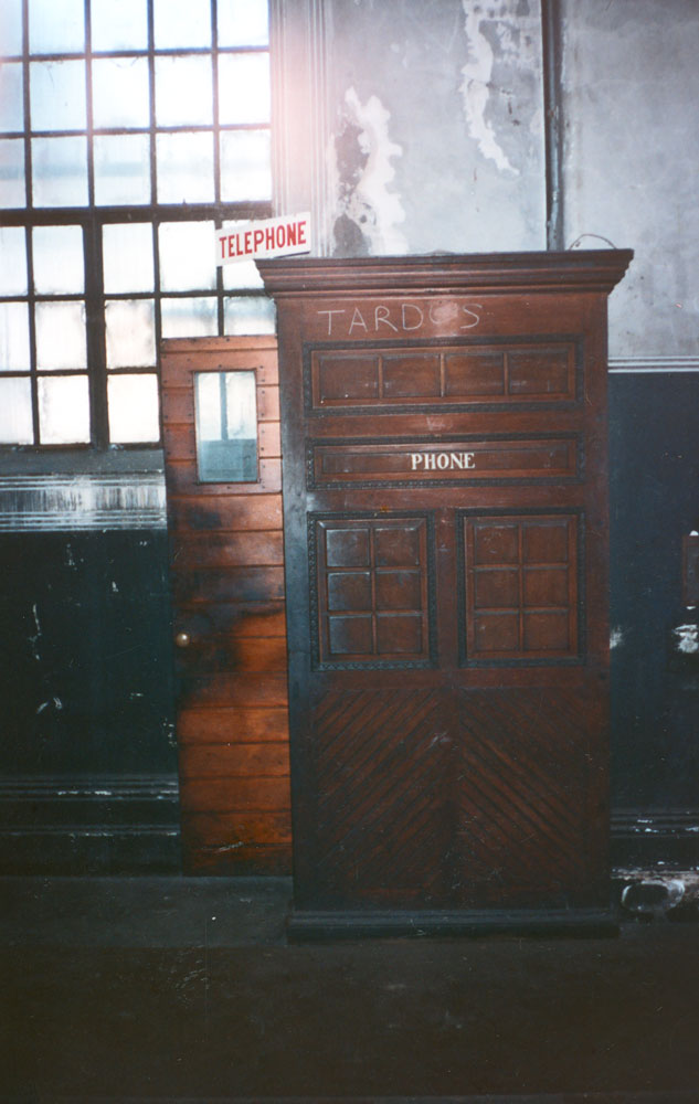 Telephone box inside Powerhouse building at the Ipswich Railway Workshops, North Ipswich, 1991