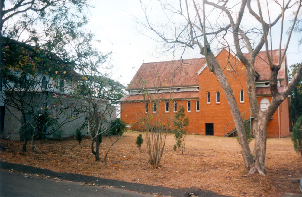 St Thomas' Anglican Church, 15 Lawrence Street, rear from Lennon Lane, North Ipswich, 1991
