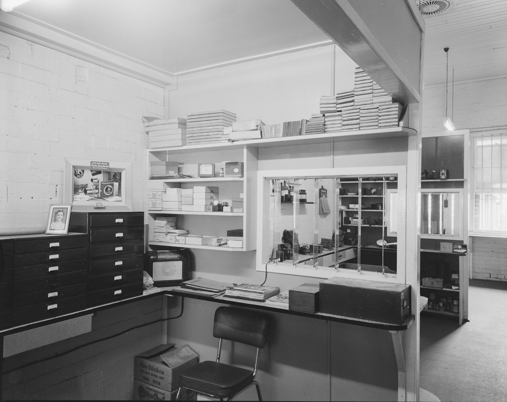 Ipswich Photographic Centre office, 111 Brisbane Street, Ipswich, 1958