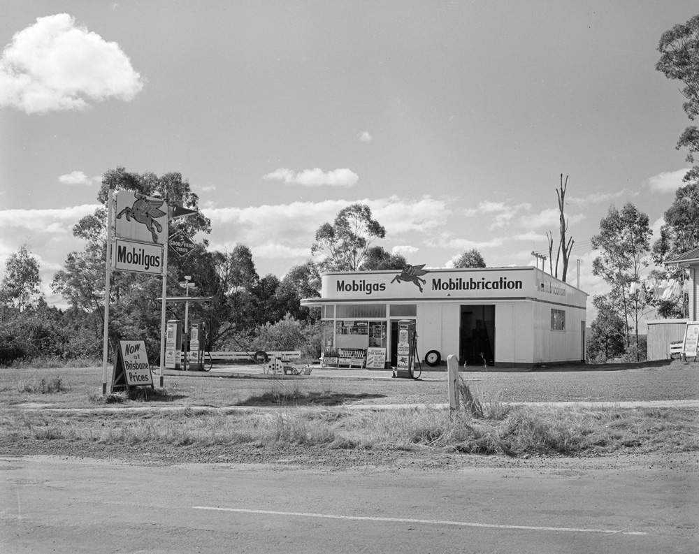 Mobilgas Service Station, corner of Pine Mountain Road and Simpson Street, North Ipswich, 1958