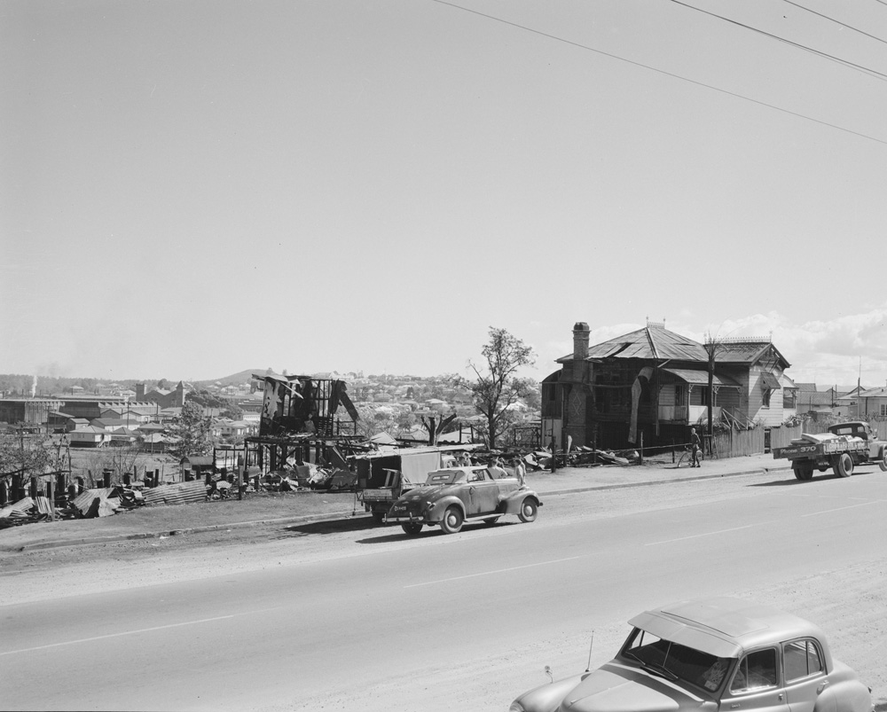 Aftermath of fire at the Congregational Church, Downs Street, North Ipswich, 1958