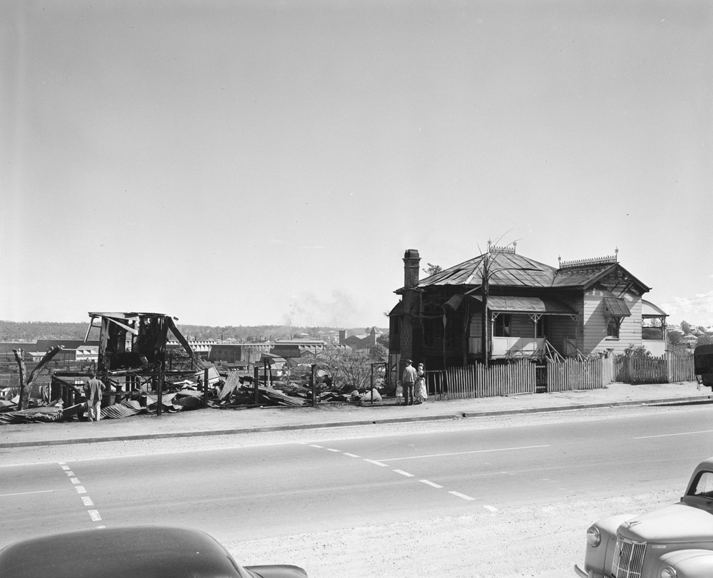 Aftermath of fire at the Congregational Church, Downs Street, North Ipswich, 1958