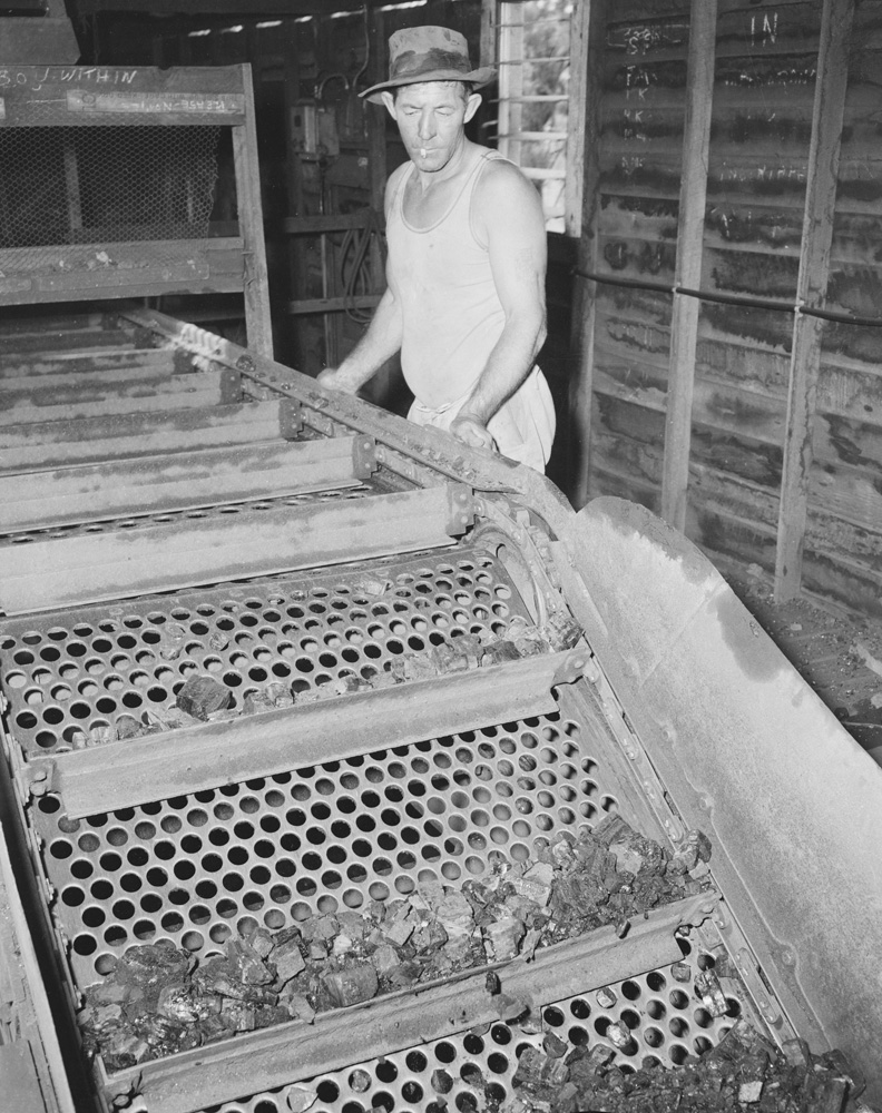 Worker at Aberdare No. 8 Colliery mine, Bundamba, Ipswich, 1959