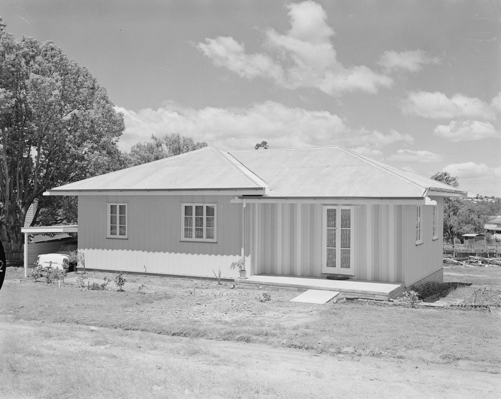 Thought to be a display house for Wunderlich products, Toowoomba Road, Brassall, Ipswich, 1959