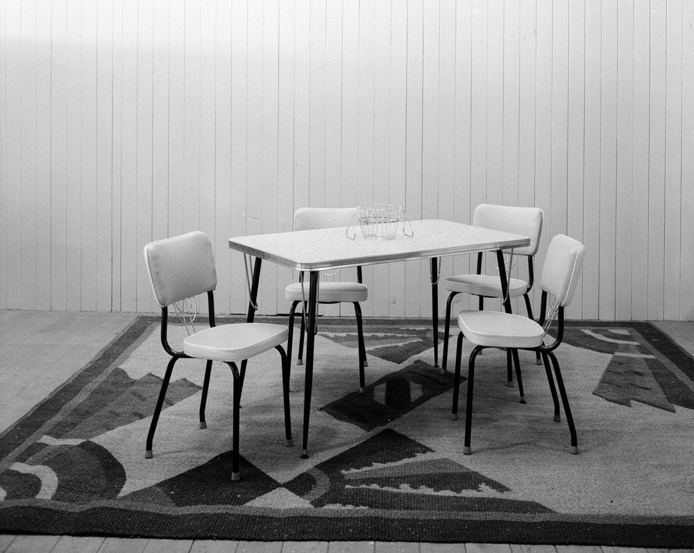 Dining room furniture on display at Cribb and Foote, Ipswich, 1959