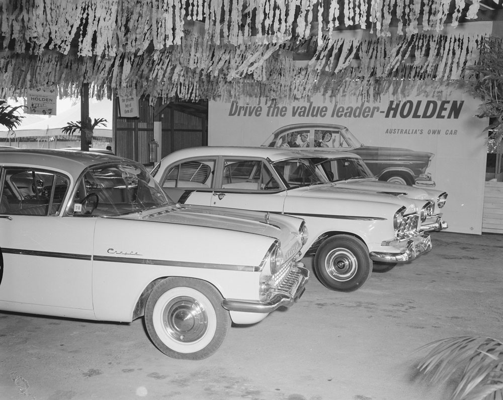 Faulkner Motors display at the Ipswich Show, 1959