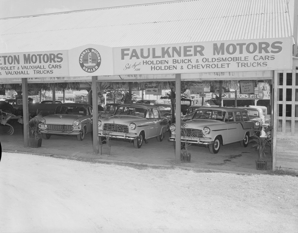 Faulkner Motors display, Ipswich Show, Ipswich, 1959