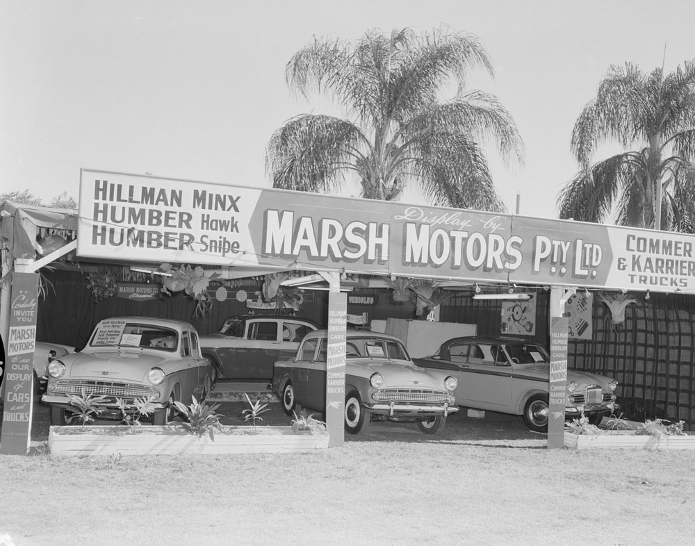 Marsh Motors' display at Ipswich Show, 1959