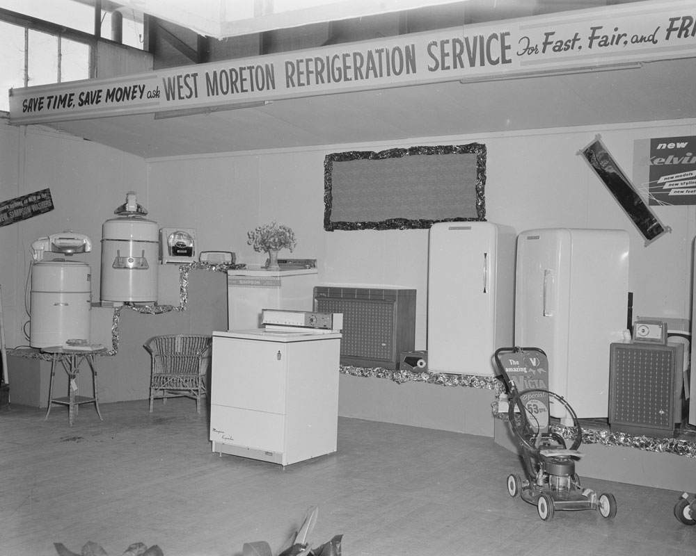 West Moreton Refrigeration Service display at Ipswich Show, Ipswich, 1959