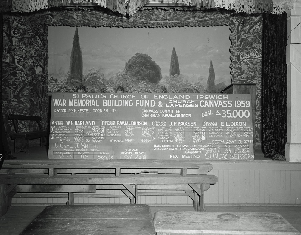 St Paul's Church of England War Memorial Building Fund &amp; Church Expenses Canvass, Ipswich, 1959