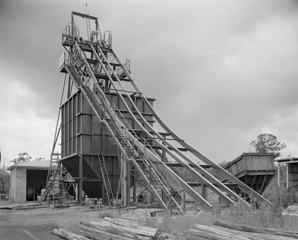 Box Flat Colliery, Pit Head construction, Ipswich, 1959