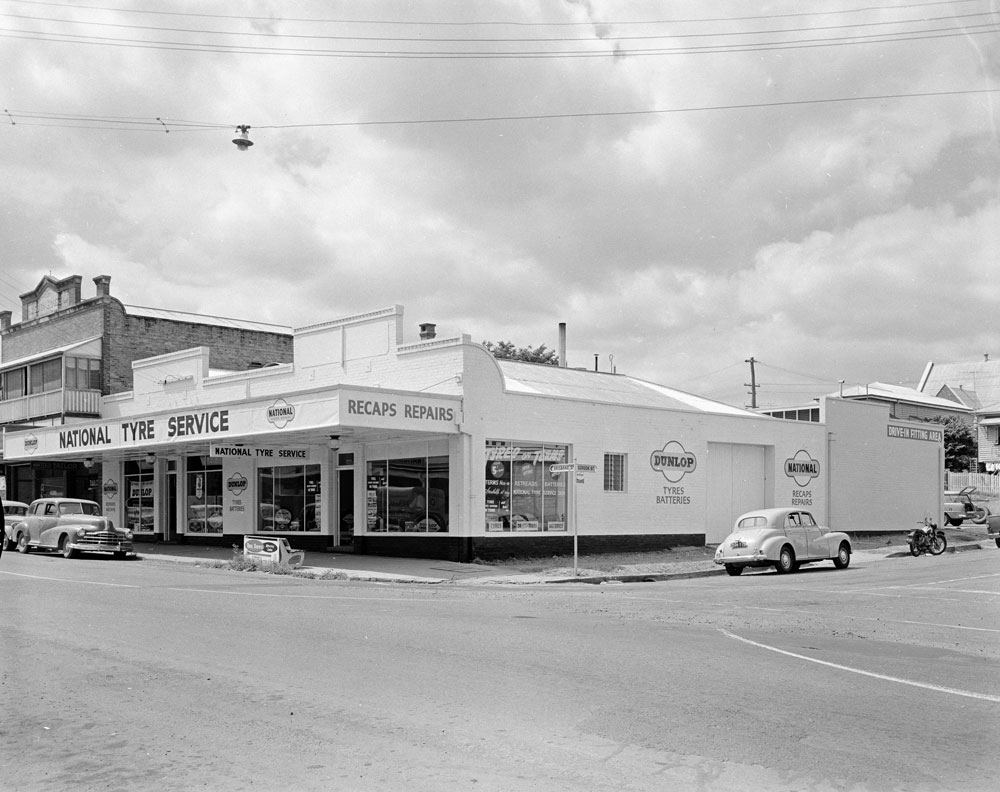 National Tyre Service, 40-42 Brisbane Street, Ipswich, 1960