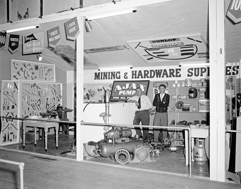 Mining and Hardware Supplies display, Ipswich Show, Ipswich, 1960