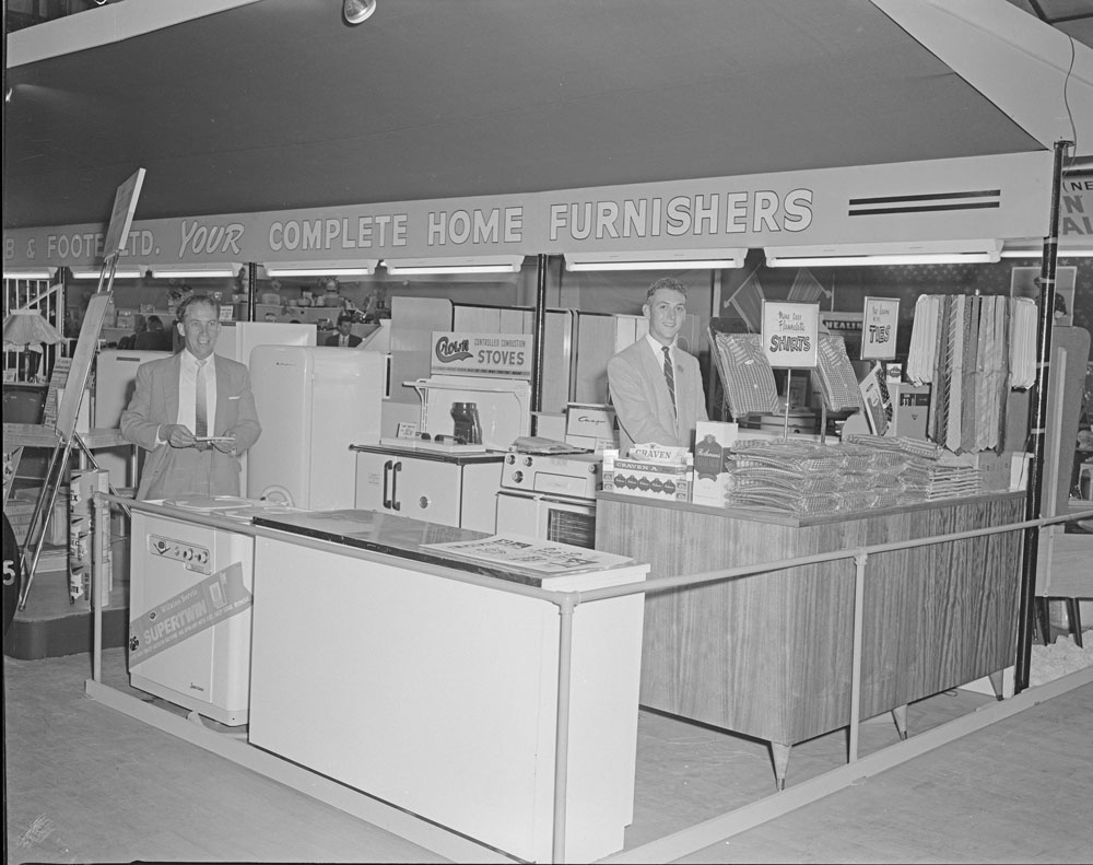 Staff at the Cribb &amp; Foote display, Ipswich Show,  Ipswich, 1961