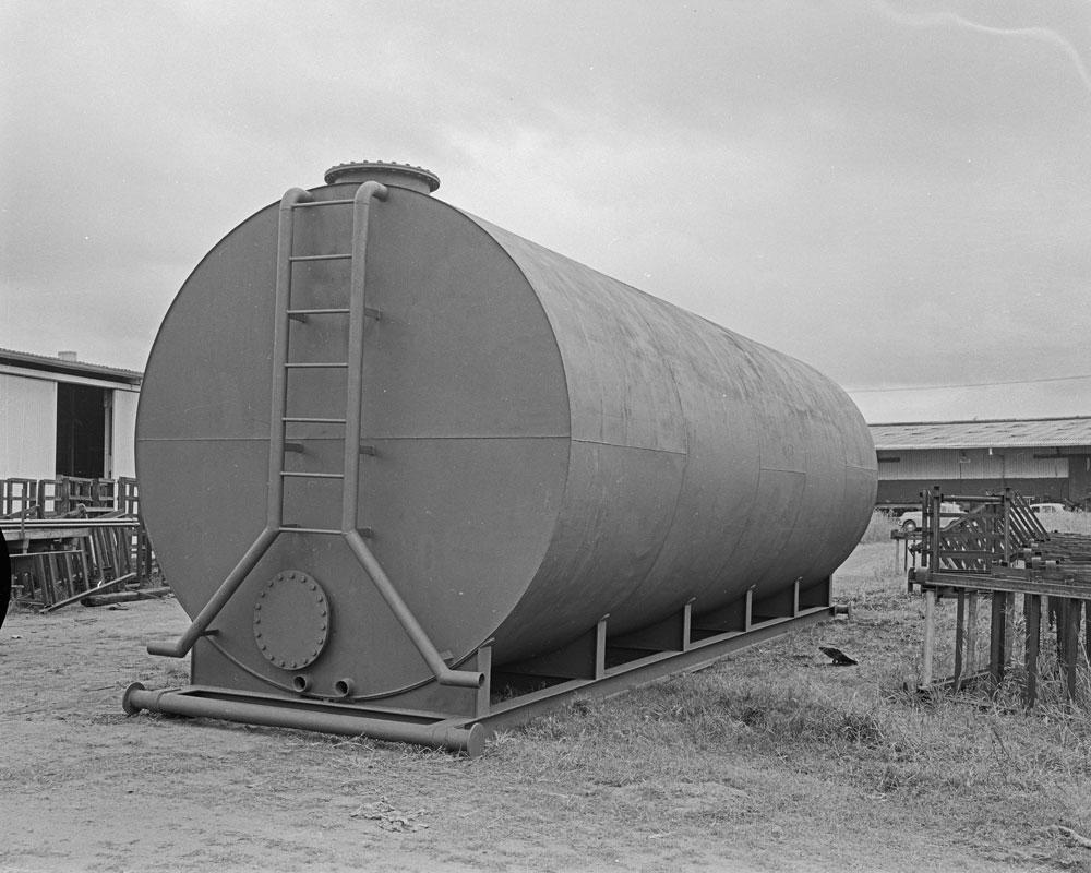 Hydraulic Plant and Engineering Co. tank, thought to be on site of World War 2 Army Depot, River Road, No. 64, Redbank, Ipswich, 1961