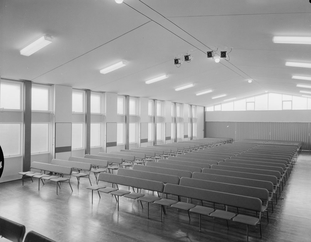 St Paul's Church of England Hall Interior showing new Sebel chairs,  Ipswich, 1963